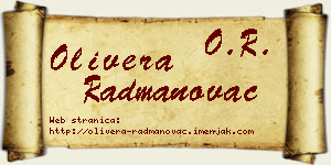 Olivera Radmanovac vizit kartica